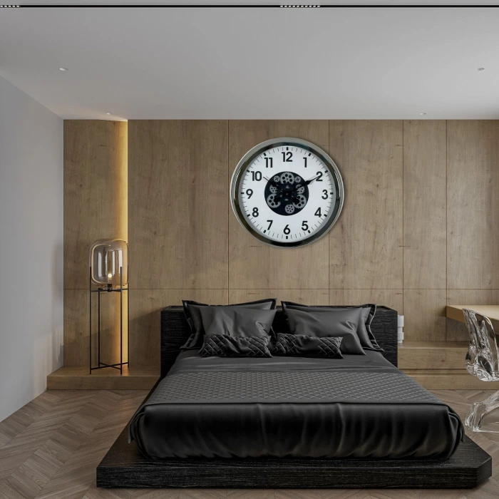 Krom Zarif 60 Cm Çarklı Klasik Duvar Saati