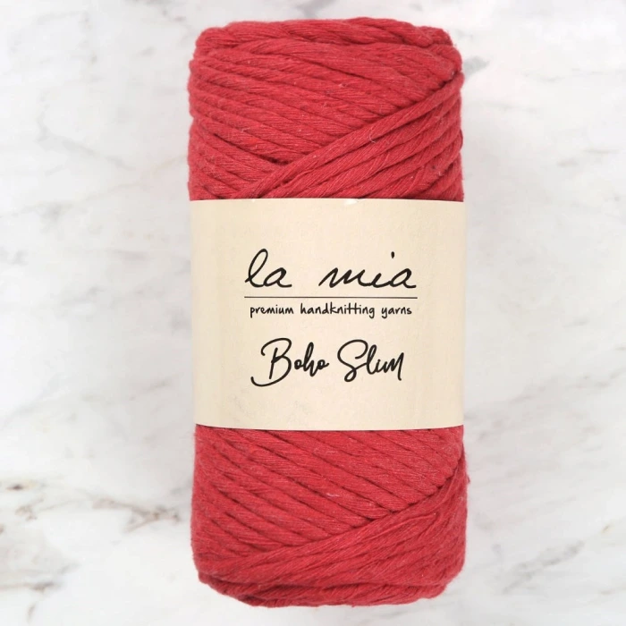 La Mia Boho Slim Kırmızı El Örgü İpi -L033 - 34197