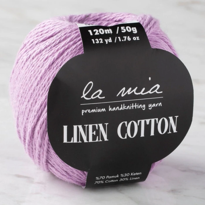 La Mia Linen Cotton Mor El Örgü İpi - L106 - 33867