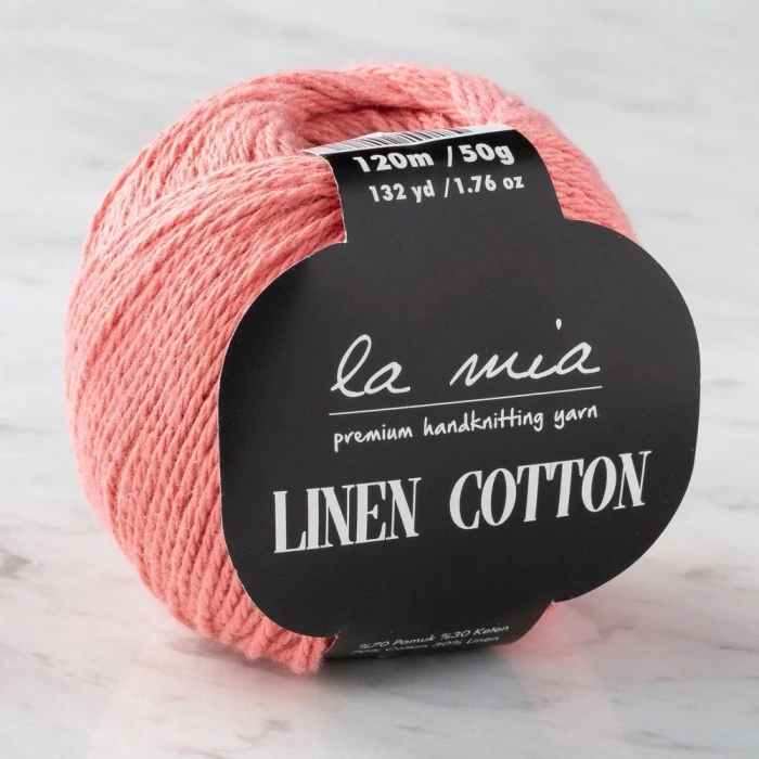 La Mia Linen Cotton Pembe El Örgü İpi - L198 - 33874