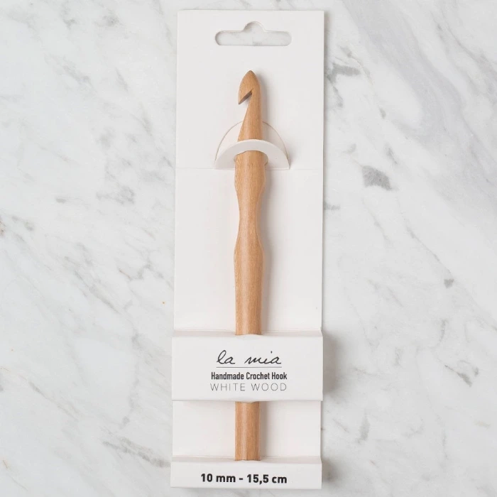 La Mia Whitewood 10 mm 15.5 cm Ahşap Yün Tığ