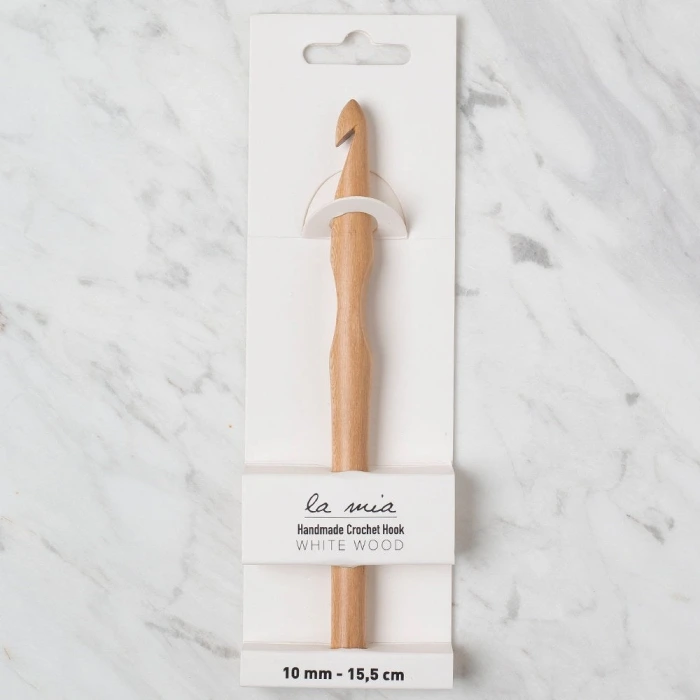 La Mia Whitewood 10 mm 15.5 cm Ahşap Yün Tığ