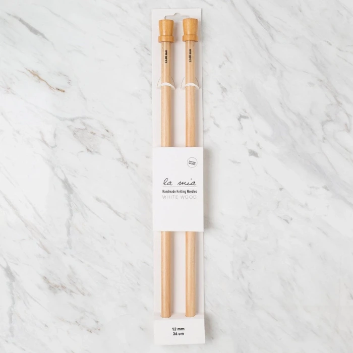 La Mia Whitewood 12 mm 36 cm Ahşap Örgü Şişi