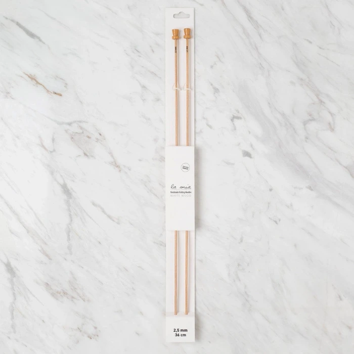 La Mia Whitewood 2.5 mm 36 cm Ahşap Örgü Şişi