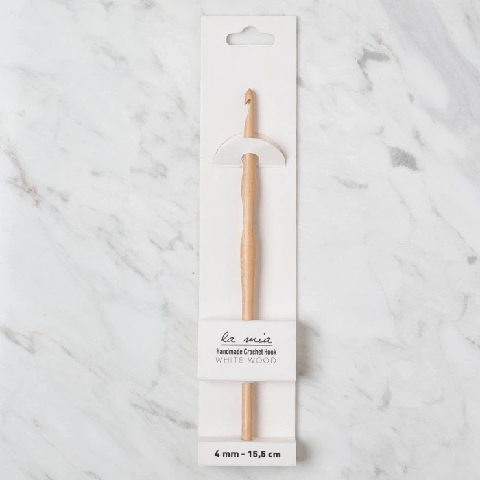 La Mia Whitewood 4 mm 15.5 cm Ahşap Yün Tığ