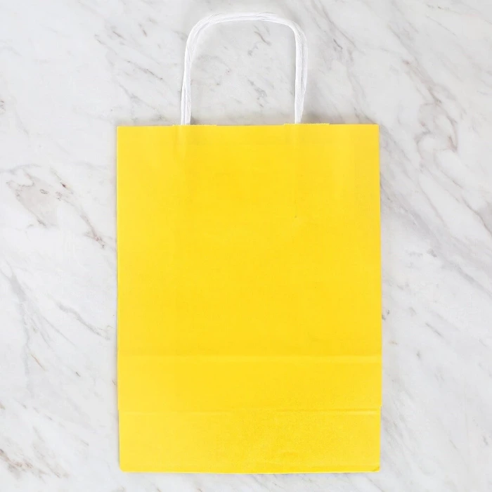 Loren 18x8x24 cm Sarı Kraft Çanta