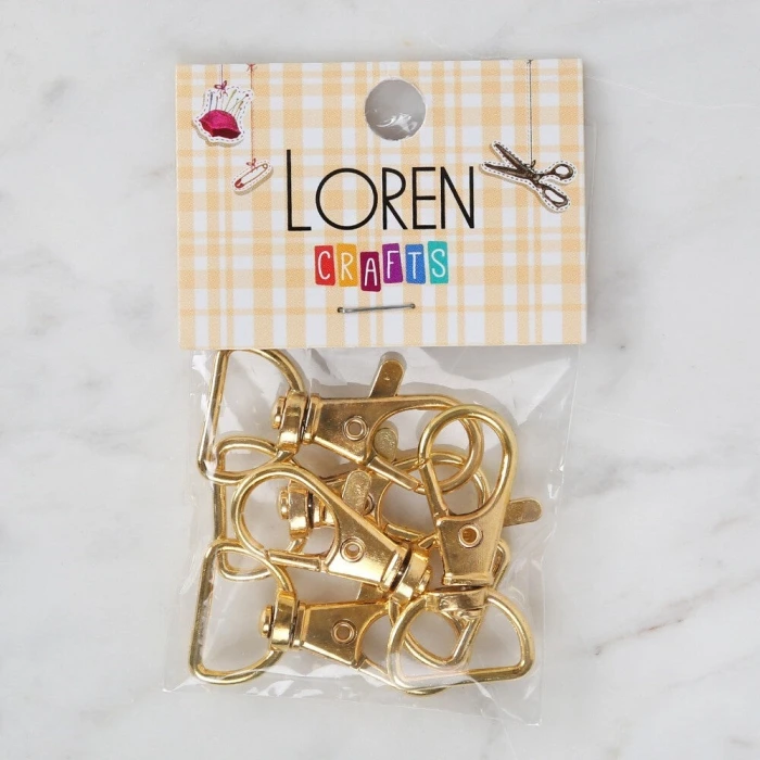 Loren Altın Papağan Klips Halkalı Anahtarlık 5 li