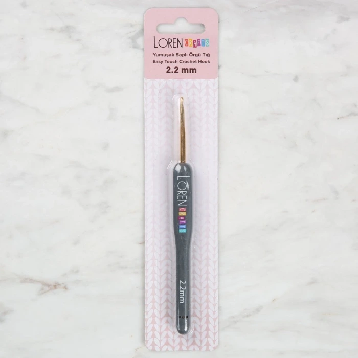 LOREN ALTIN UÇLU YUMUŞAK SAPLI ÖRGÜ TIĞI LRN-041 2