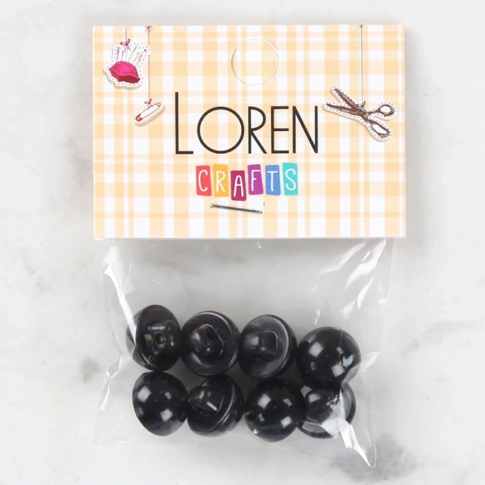 Loren Crafts 10 lu Siyah Düğme -140