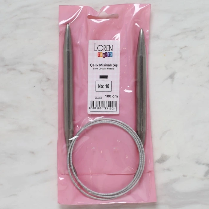 Loren Crafts 10 mm Çelik Misinalı Şiş 100 cm