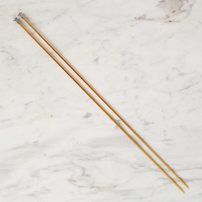 Loren Crafts 2,5 mm 35 cm Sarı Metal Örgü Şişi - L