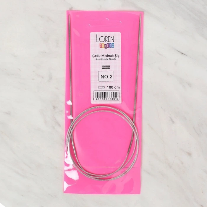 Loren Crafts 3 mm Çelik Misinalı Şiş 100 cm