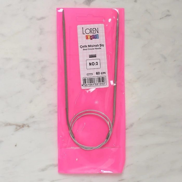 LOREN CRAFTS 3 MM ÇELİK MİSİNALI ŞİŞ 60 CM