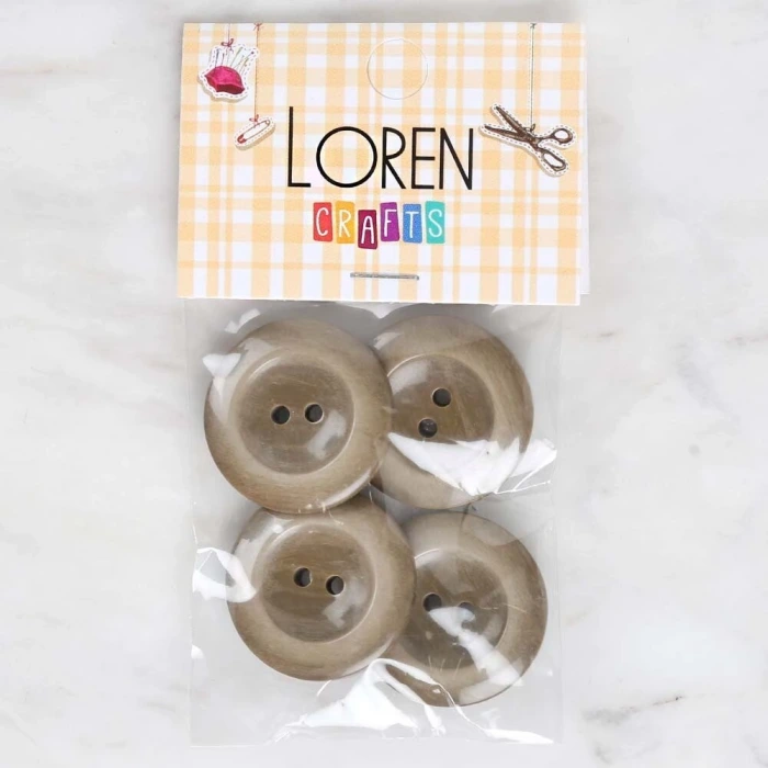 Loren Crafts 4lü Haki Düğme - 1729