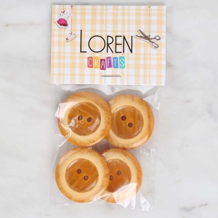 Loren Crafts 4lü Hardal Düğme - 1717