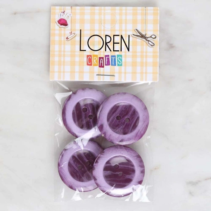 Loren Crafts 4lü Mor Düğme - 1733