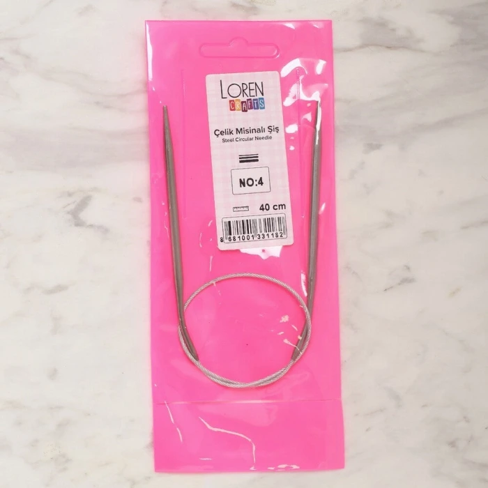 LOREN CRAFTS 4 MM ÇELİK MİSİNALI ŞİŞ  40 CM