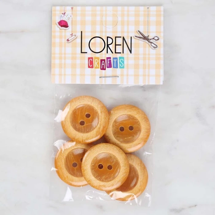 Loren Crafts 5li Hardal Düğme - 1718