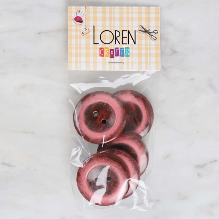 Loren Crafts 5li Vişne Çürüğü Büyük Düğme - 1744