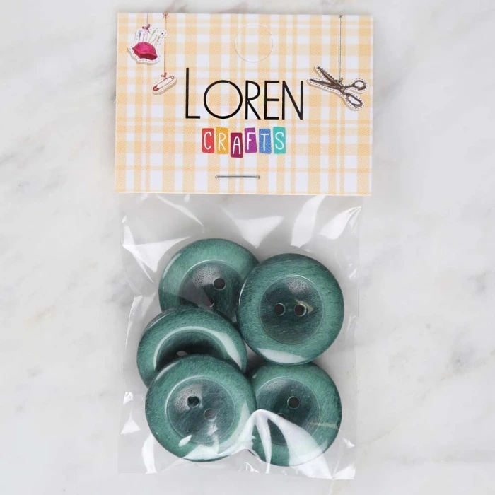 Loren Crafts 5li Yeşil Düğme - 1738
