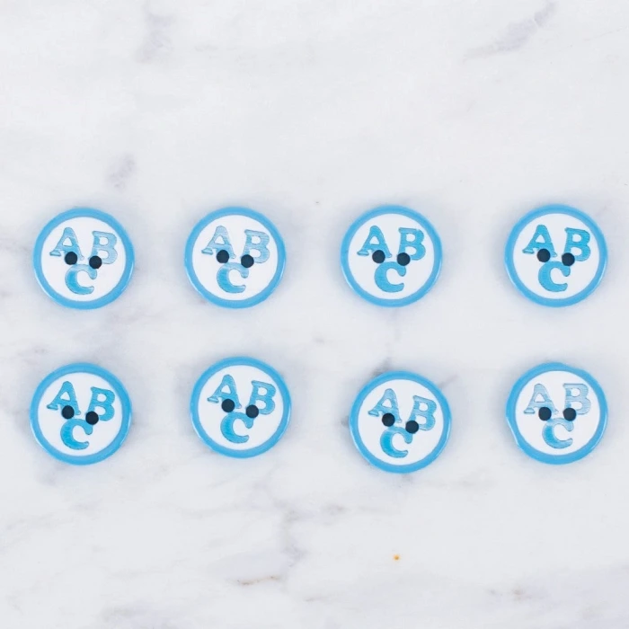 Loren Crafts 8 li ABC Mavi Düğme - 0561
