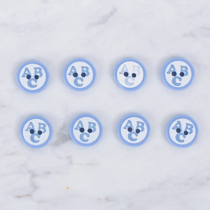 Loren Crafts 8 li ABC Mavi Düğme - 0563