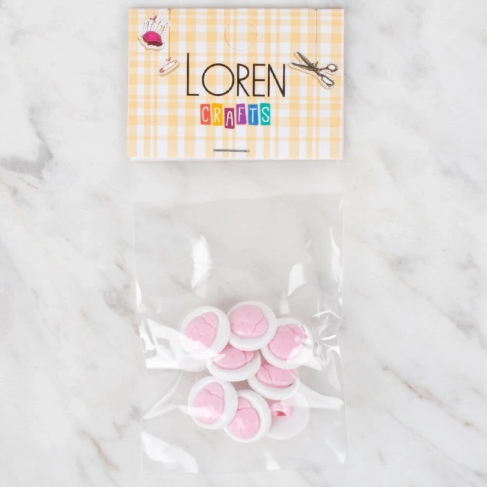 Loren Crafts 8 li Açık Pembe Düğme - 645