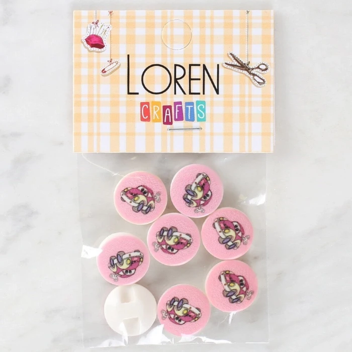 Loren Crafts 8li Araba Düğme - 1029