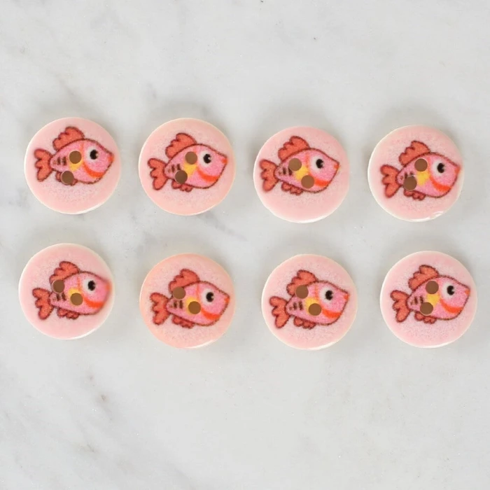 Loren Crafts 8li Balık Düğme - 1159