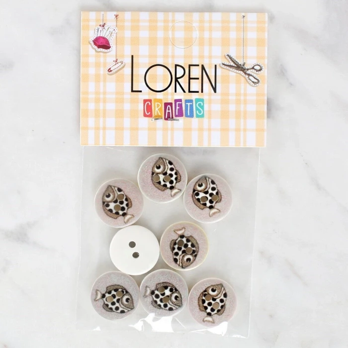 Loren Crafts 8li Balık Düğme - 1164