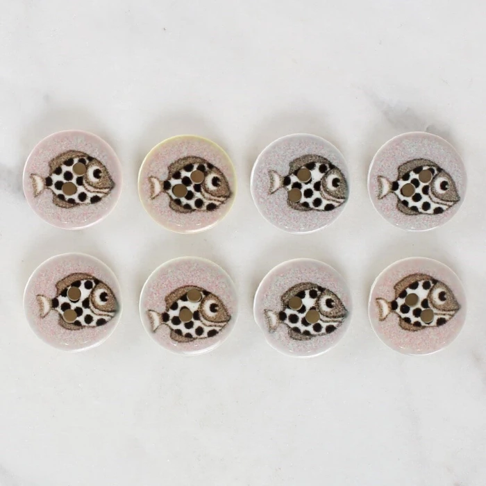 Loren Crafts 8li Balık Düğme - 1164