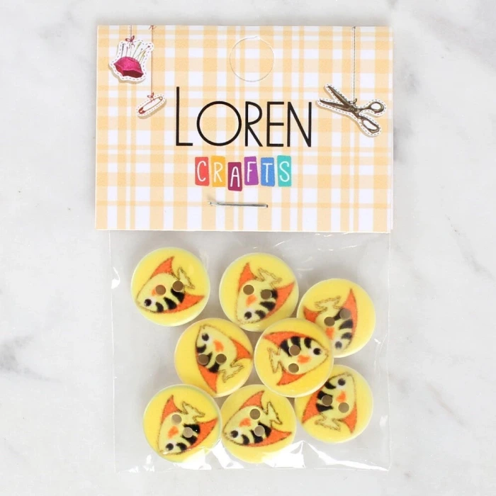 Loren Crafts 8li Balık Düğme - 1183