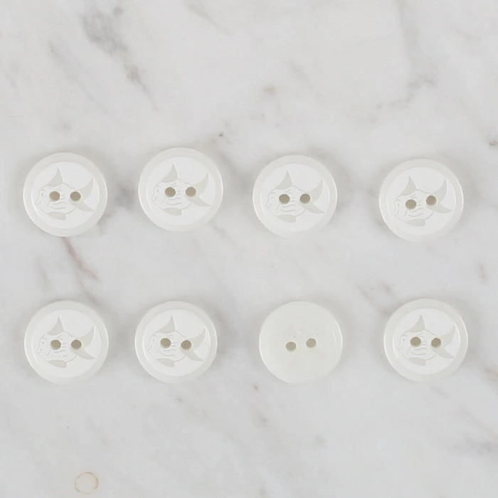 Loren Crafts 8 li Beyaz Balık Düğme - 568