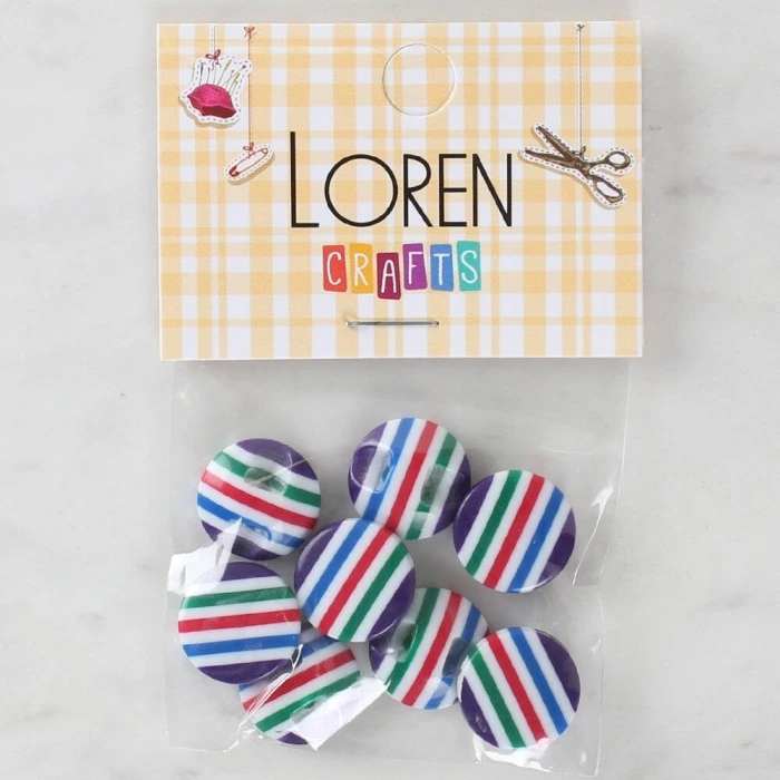 Loren Crafts 8li Desenli Düğme - 1084
