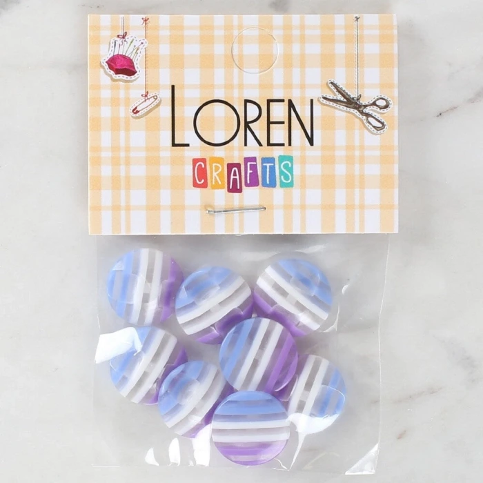 Loren Crafts 8li Desenli Düğme - 1092