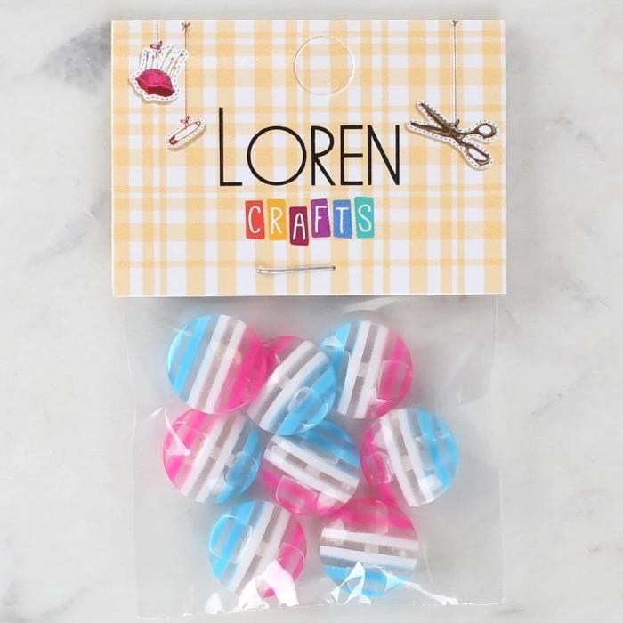 Loren Crafts 8li Desenli Düğme - 1093