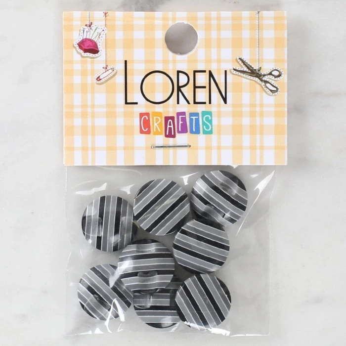 Loren Crafts 8li Desenli Düğme - 1098
