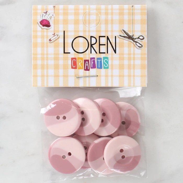 Loren Crafts 8li Düğme Pembe - 1123