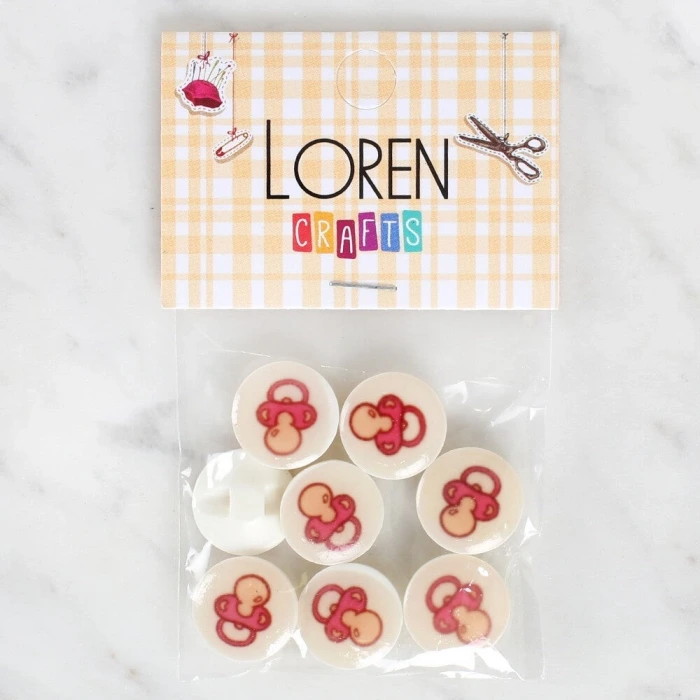 Loren Crafts 8li Emzik Düğme - 1005