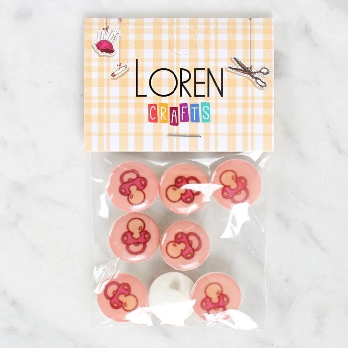 Loren Crafts 8li Emzik Düğme - 1006