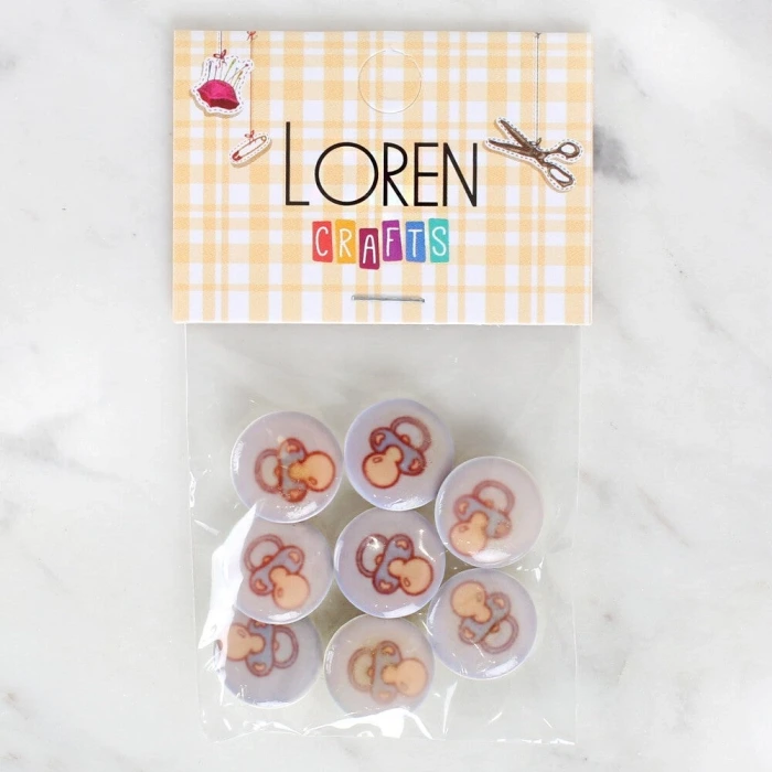 Loren Crafts 8li Emzik Düğme - 1009