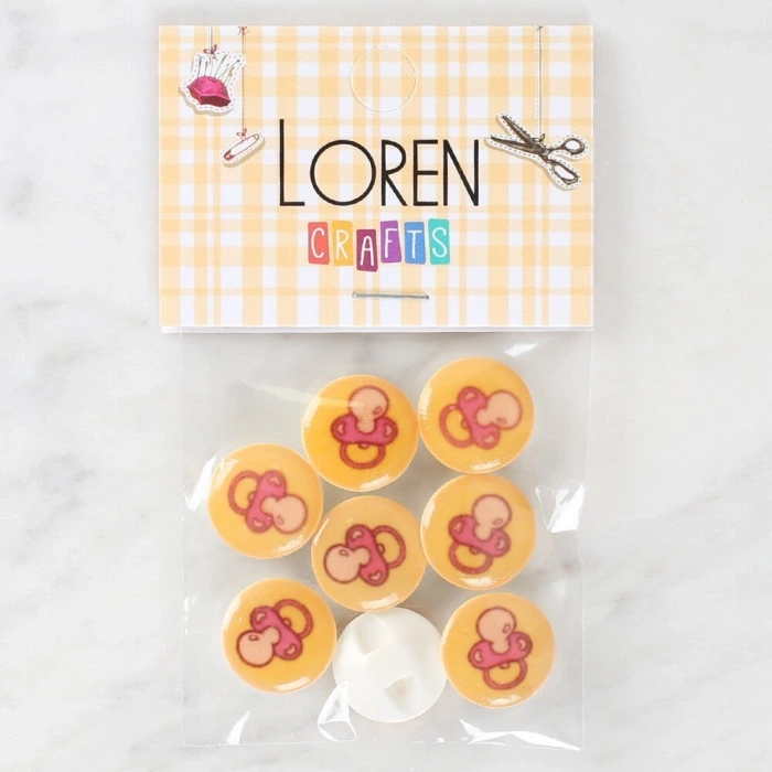 Loren Crafts 8li Emzik Düğme - 1011