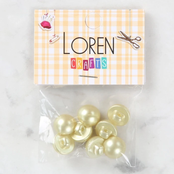 Loren Crafts 8 li Fildişi Düğme - 0142