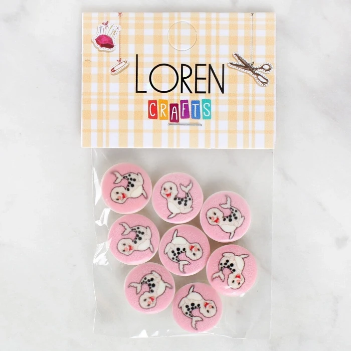 Loren Crafts 8li Fok Düğme - 1037