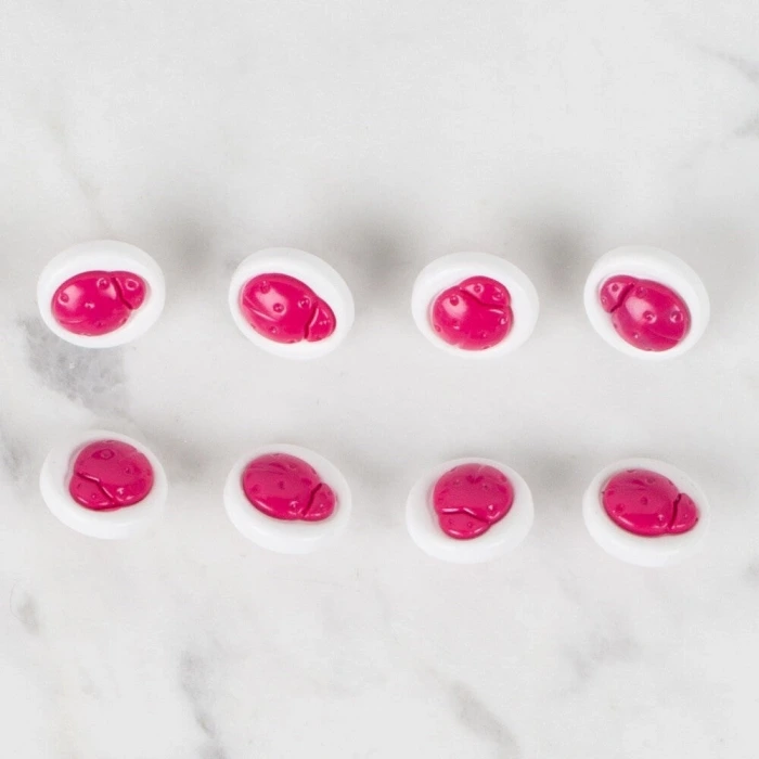 Loren Crafts 8 li Fuşya Uğur Böceği Düğme - 647