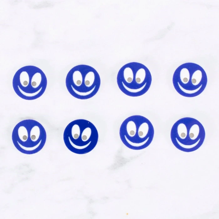 Loren Crafts 8 li Gülen Yüz Açık Lacivert Düğme -