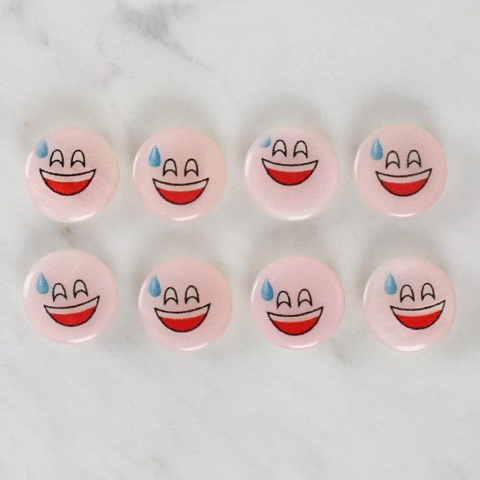 Loren Crafts 8li Gülen Yüz Düğme - 1017