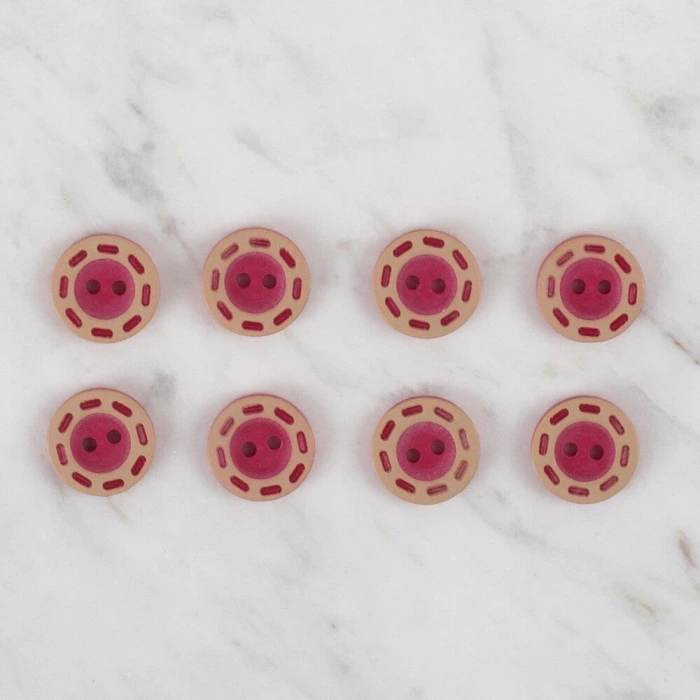 Loren Crafts 8 li Kırmızı Düğme - 294