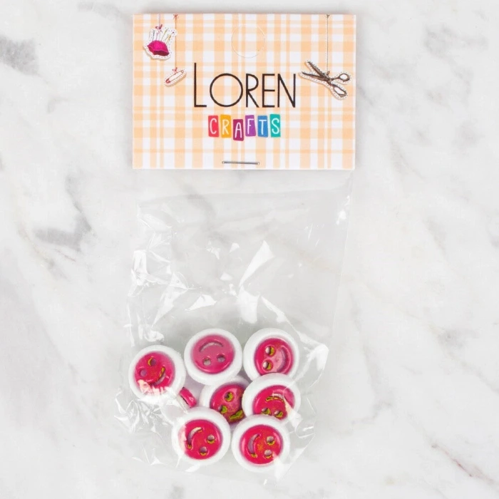 Loren Crafts 8 li Kırmızı Düğme - 637