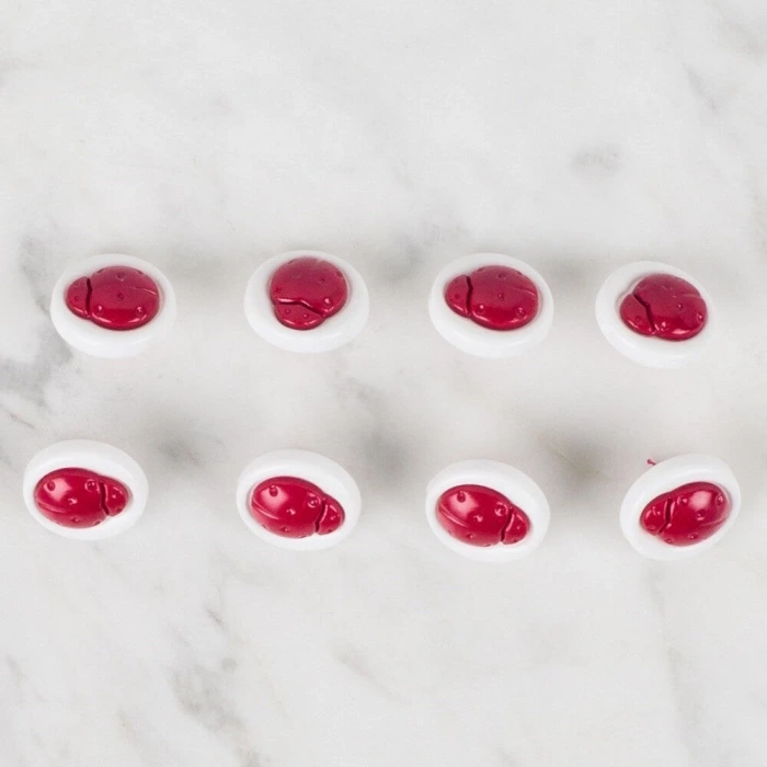 Loren Crafts 8 li Kırmızı Uğur Böceği Düğme - 648